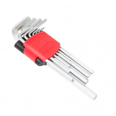 Набор ключей Г-образных 6-гранных длинных, 11пр.(1.5, 2, 2.5, 3, 4, 5, 6, 7, 8, 10, 12мм)в пластиковом держателе Forsage F-5116L