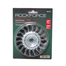 Кордщетка дисковая стальная витая для УШМ 100мм, в блистере Rock FORCE код RF-BWF104