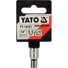 Головка торцевая 6-гранная короткая 1/4" 5,5 мм L-25мм YATO (Польша) код YT-14121