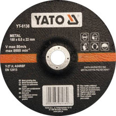 Круг шлифовал/зачист для металла 180х22х6,8 мм YATO (Польша) YT-6138