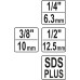 Набор адаптеров с 6-гранной головкой 1/4", 3/8", 1/2" SDS+ 3 пр. YATO (Польша) код YT-04686