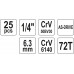 Набор головок торцевых 1/4" 25 пр. YATO (Польша) код YT-1446