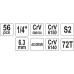Набор головок торцевых с трещоткой 1/4" 56 пр. YATO (Польша) код YT-1450