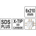 Сверло по железобетону SDS PLUS PREMIUM 6х210 мм с головкой X-TIP YATO (Польша) код YT-41942