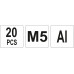 Заклепки резьбовые алюминиевые М5 (20 шт.) YATO (Польша) код YT-36453